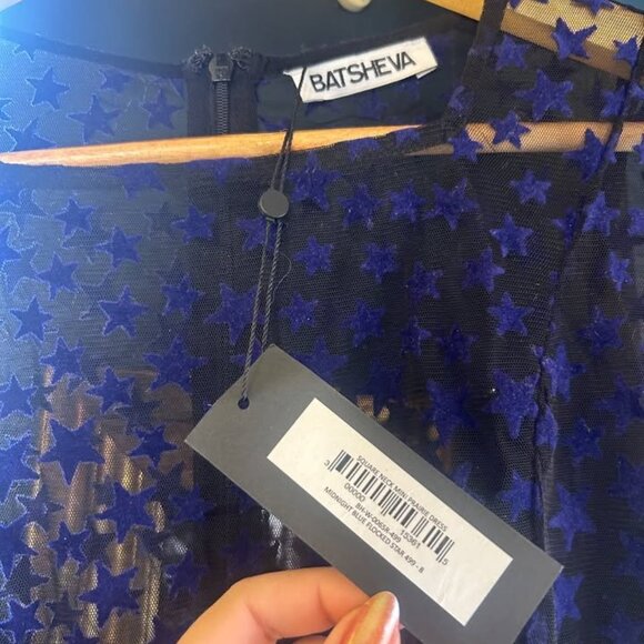 Batsheva Mini Prairie Dress in Sheer Star Fabric - Sold Out Style! - Sz 8 - NWT - Picture 3 of 4